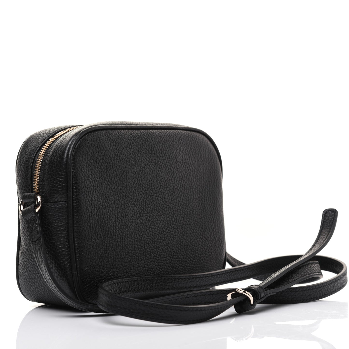 Pebbled Calfskin Small Soho Disco Bag Black