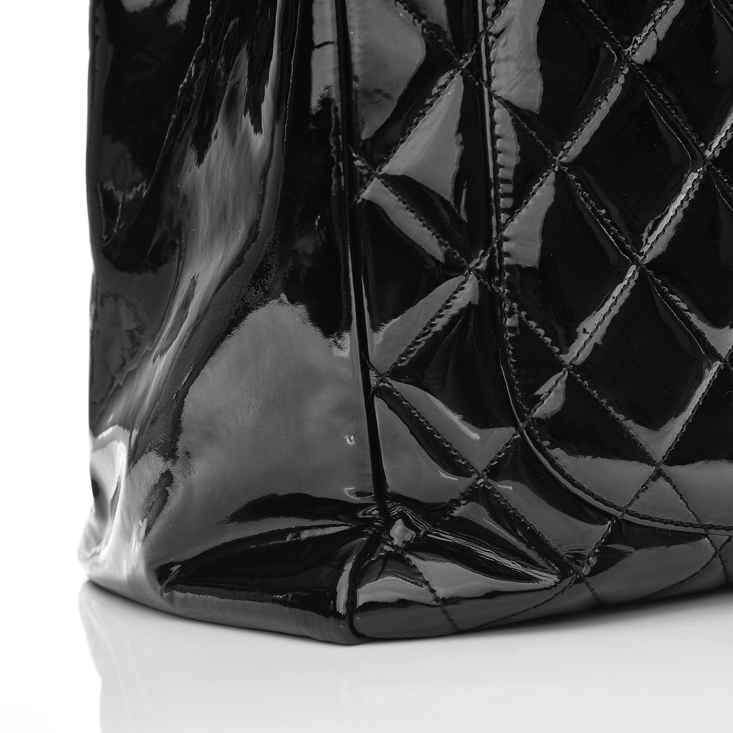Chanel Patent Quilted Grand Shopping Tote GST Black 11 of 11