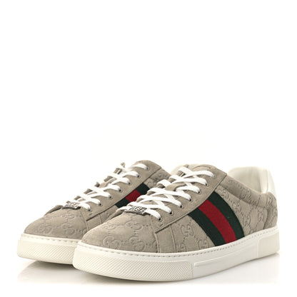 Gucci Suede Web Mens Ace Sneakers 8.5 Oatmeal 4 of 12