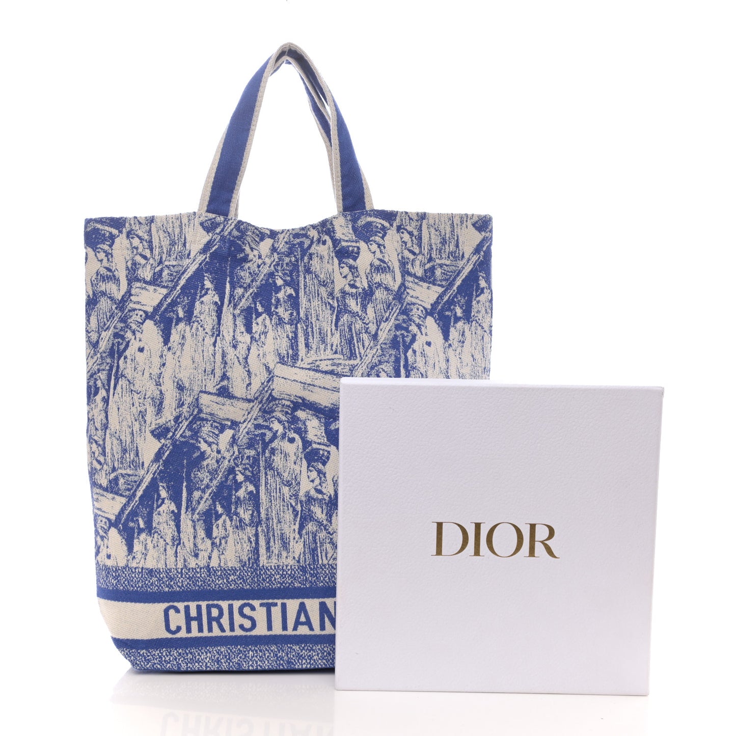 Canvas Print Cruise Tote Ivory Blue