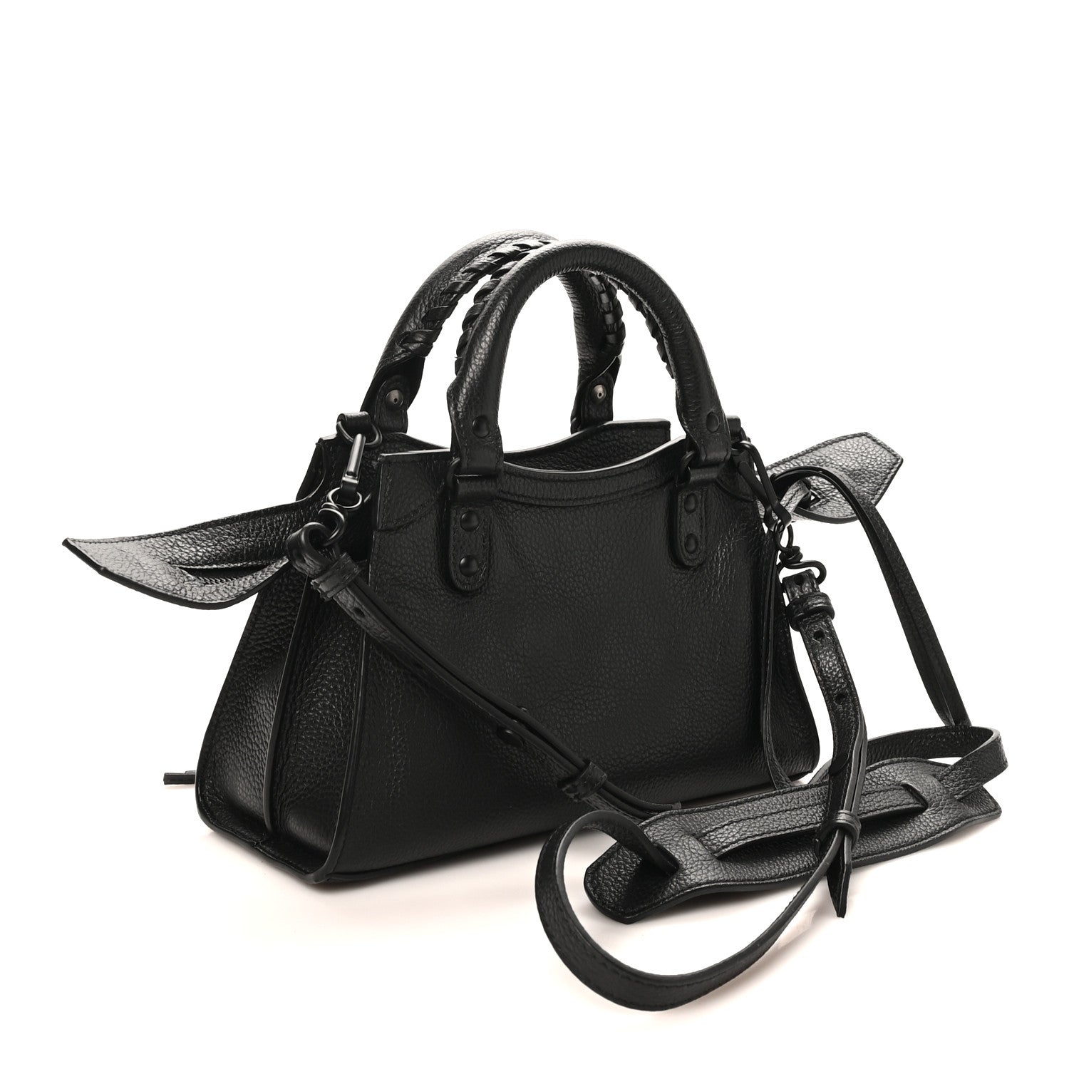 Balenciaga Grained Calfskin Neo Classic Black Hardware Nano City Crossbody Black 3 of 9
