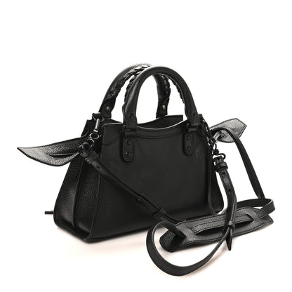 Balenciaga Grained Calfskin Neo Classic Black Hardware Nano City Crossbody Black 3 of 9