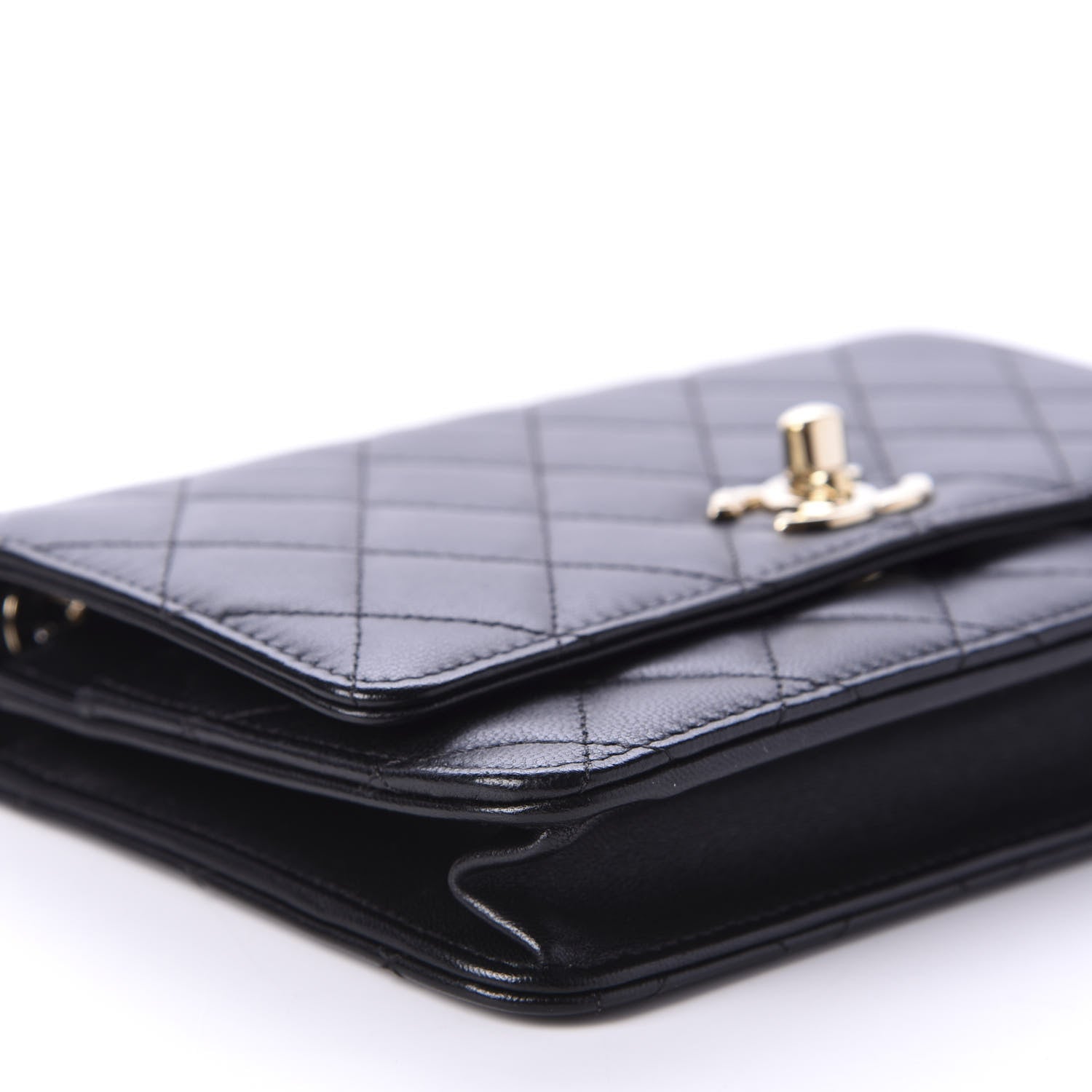 Chanel Lambskin Quilted Trendy CC Wallet On Chain WOC Black 6 of 12
