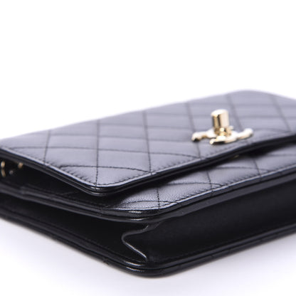 Chanel Lambskin Quilted Trendy CC Wallet On Chain WOC Black 6 of 12