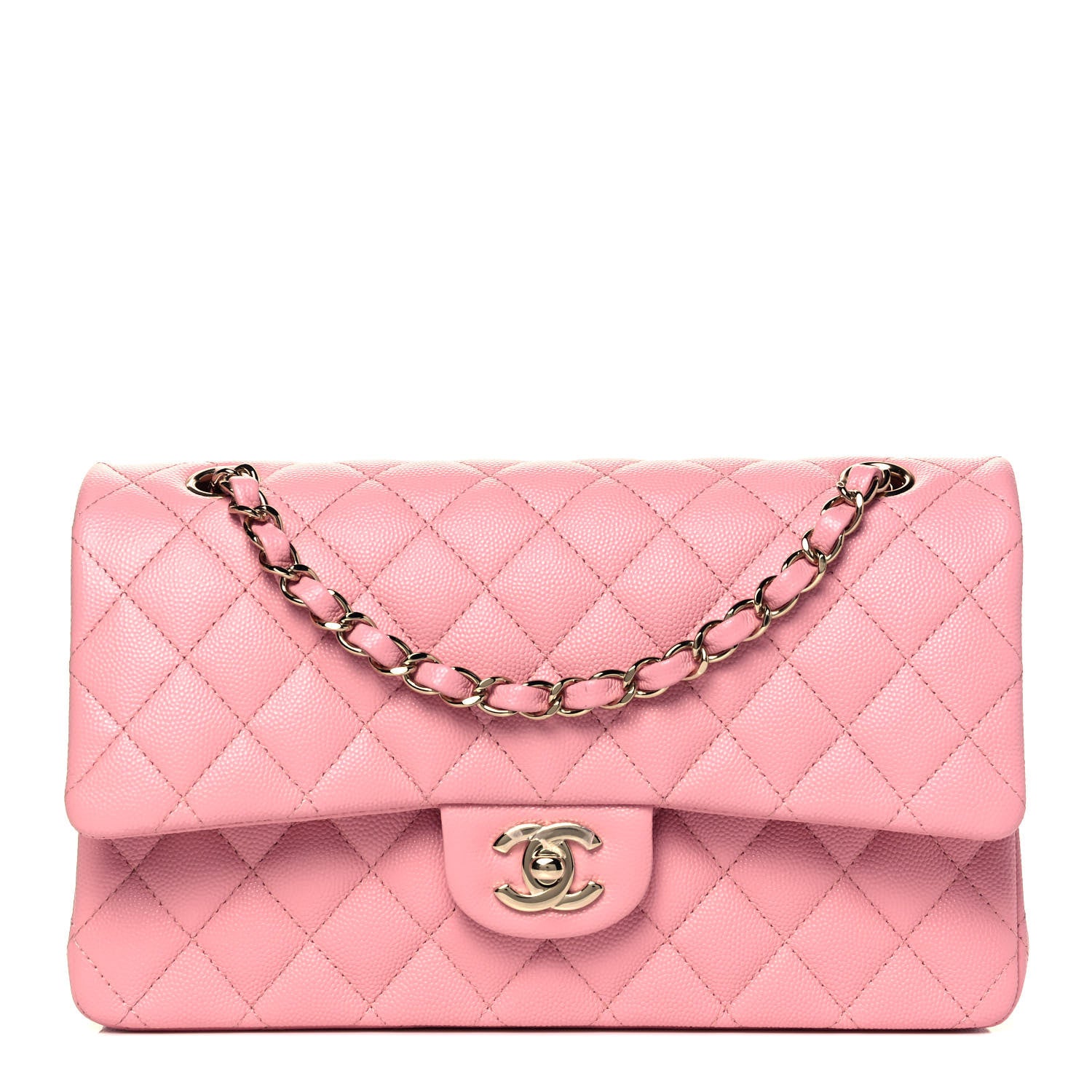 Chanel Caviar Quilted Medium Double Flap Pink 1 of 11