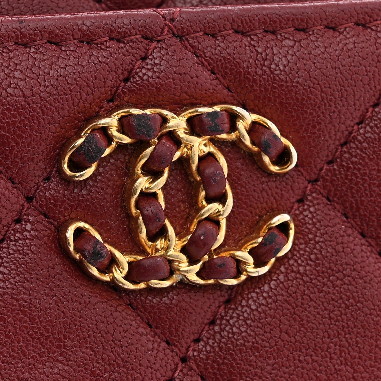 Chanel Lambskin Quilted Infinity Wallet On Chain WOC Burgundy 15 of 16