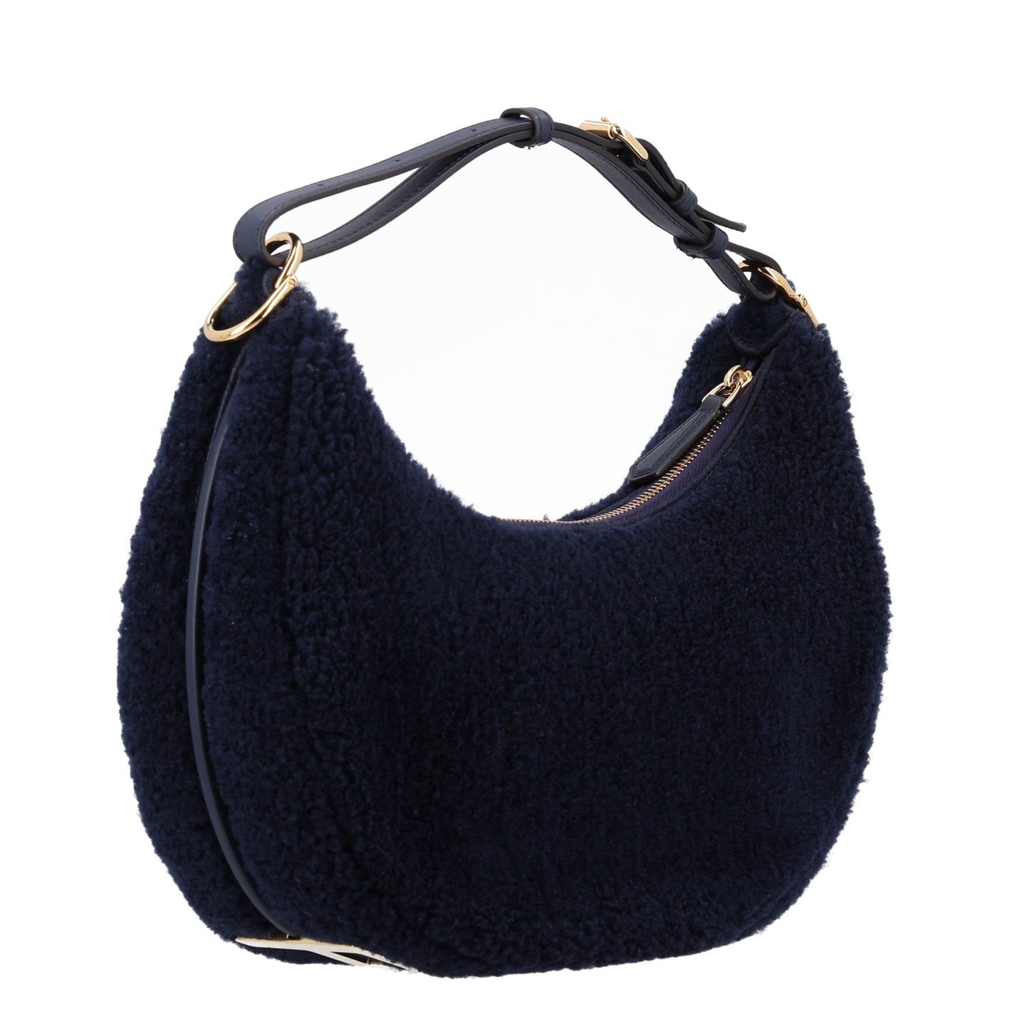 Sheep Fur Vitello Grace Small Fendigraphy Hobo Midnight