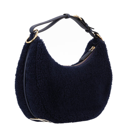 Fendi Sheep Fur Vitello Grace Small Fendigraphy Hobo Midnight 3 of 10