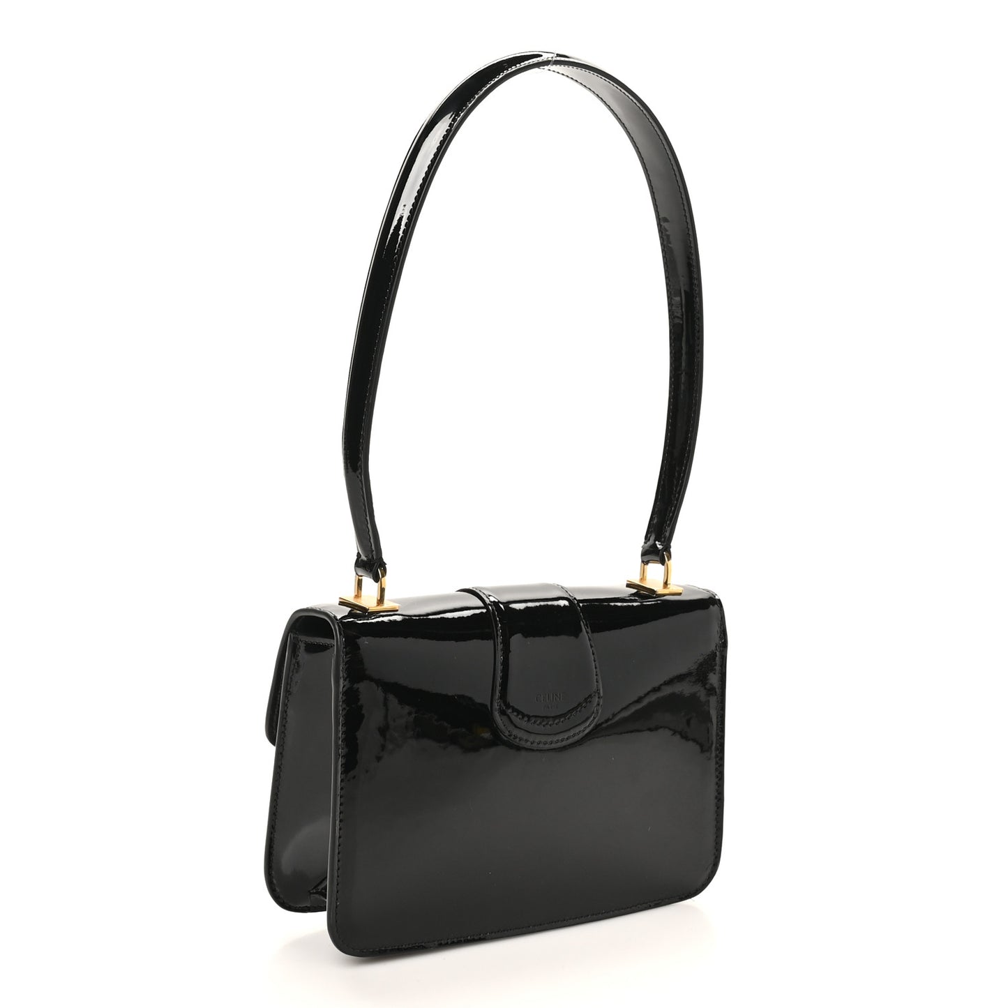 Patent Calfskin Teen Josephine Top Handle Bag Black
