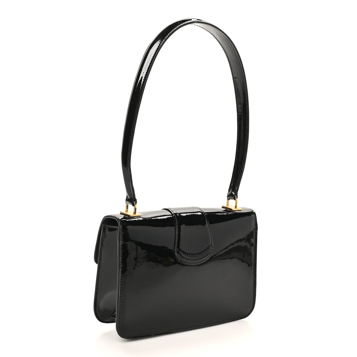 Celine Patent Calfskin Teen Josephine Top Handle Bag Black 2 of 9