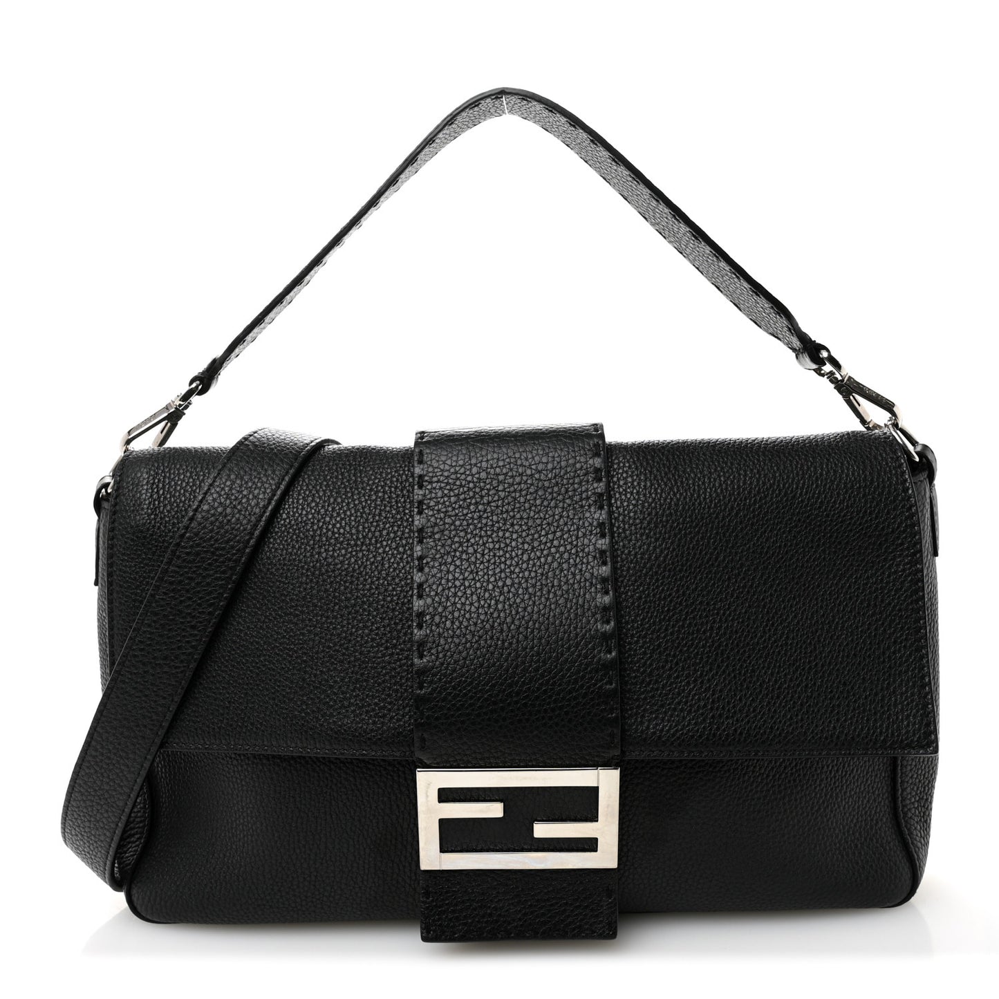 Cuoio Romano Selleria Large Convertible Baguette  Black