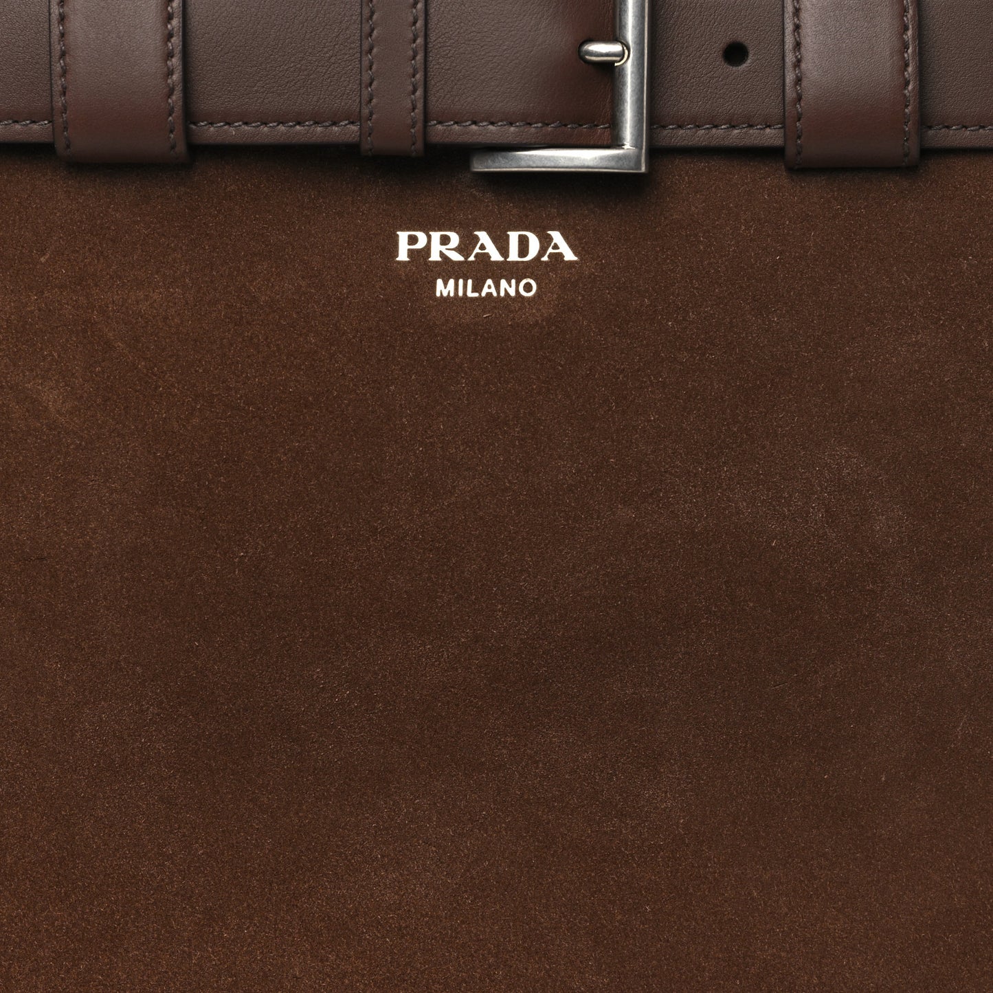 Scamosciato Large Buckle Bag With Belt Cacao