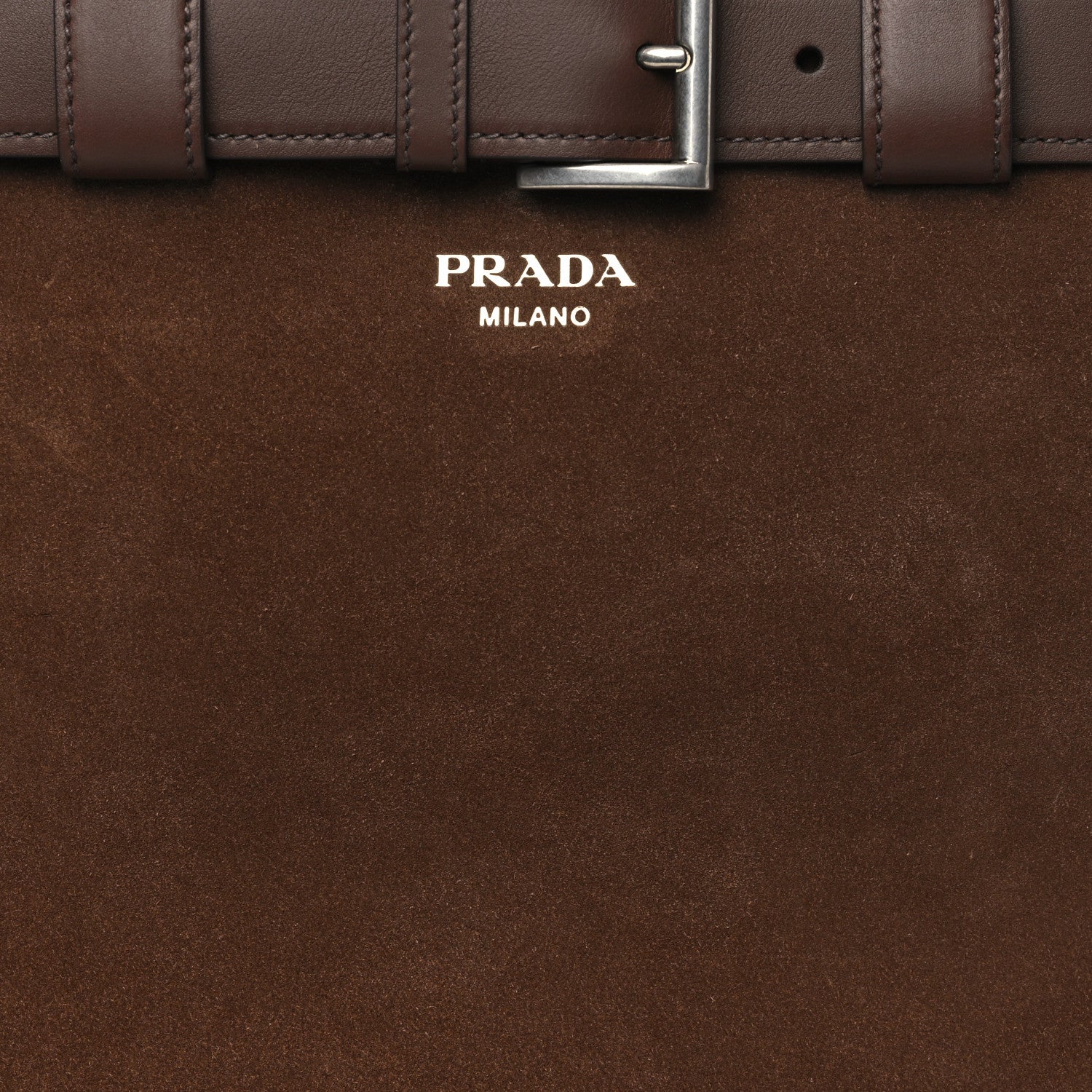 Prada Scamosciato Large Buckle Bag With Belt Cacao 7 of 10
