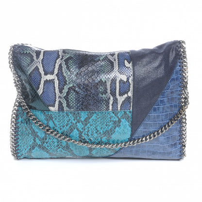 Stella McCartney Faux Exotic Embossed Leather Small Falabella Blue 3 of 8