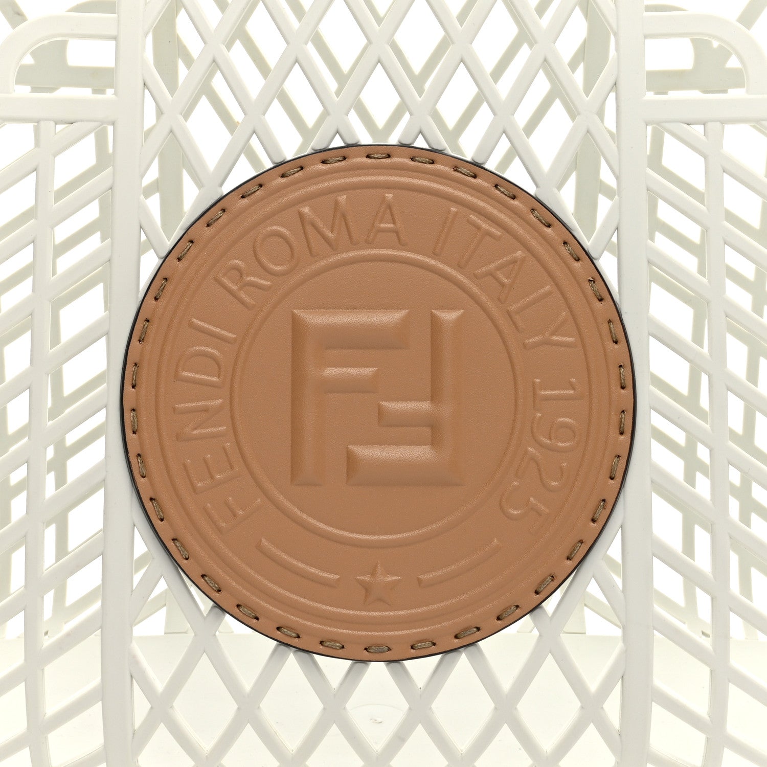 Fendi Recycled Plastic Vitello Liberty Matte Medium Fendi Basket White Ice Miele Scuro 8 of 10