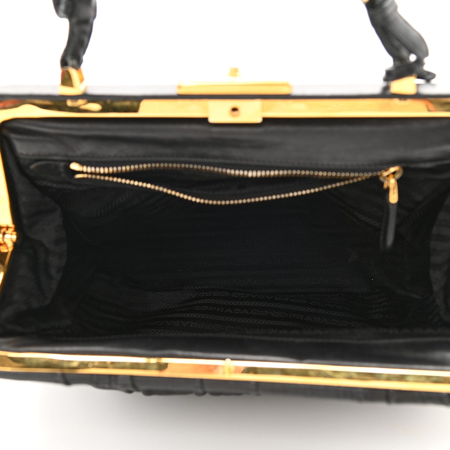 Nappa Dressy Gaufre Framed Tote Black