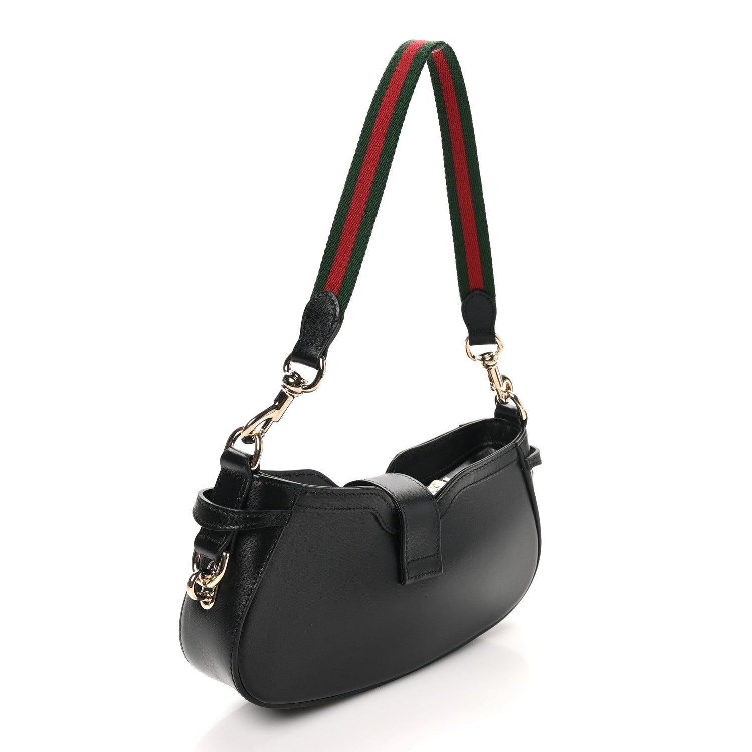 Gucci Calfskin Mini Moon Side Shoulder Bag Black 3 of 10