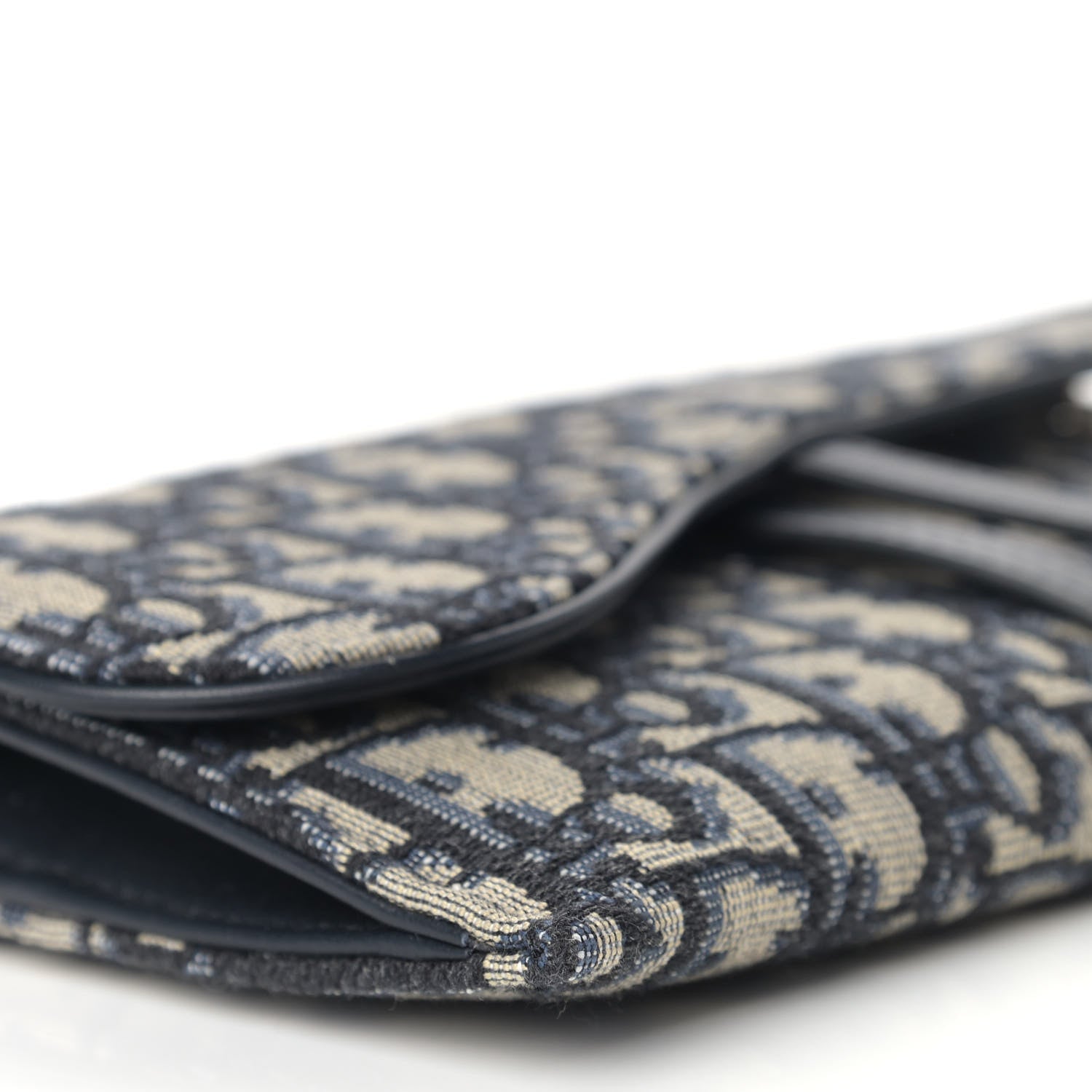 Christian Dior Oblique Saddle Chain Long Wallet Blue 9 of 10