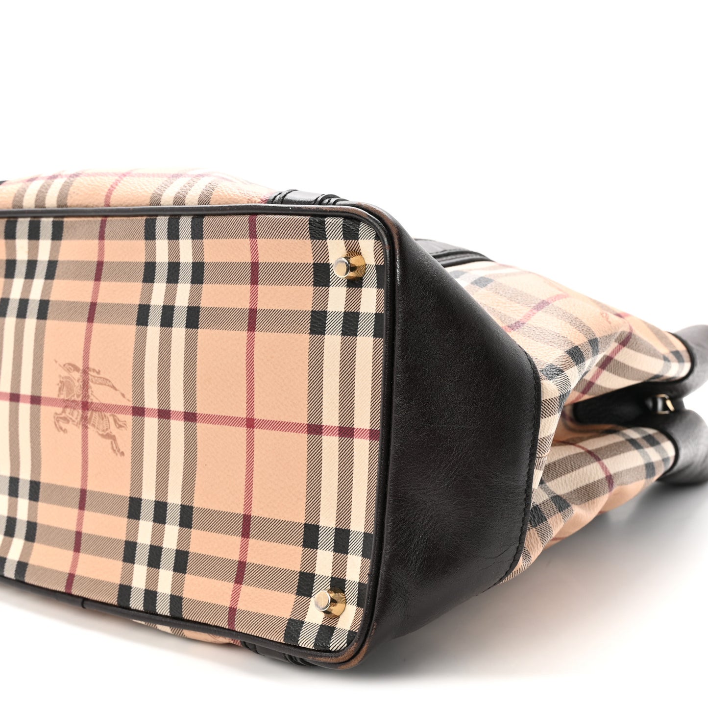 Grained Calfskin Haymarket Check Medium Golderton Tote Chocolate