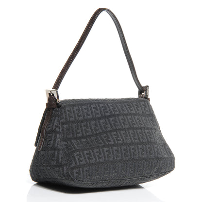 Fendi Velvet Zucchino Suede Mini Mama Baguette Grigio Testa di Moro 3 of 8