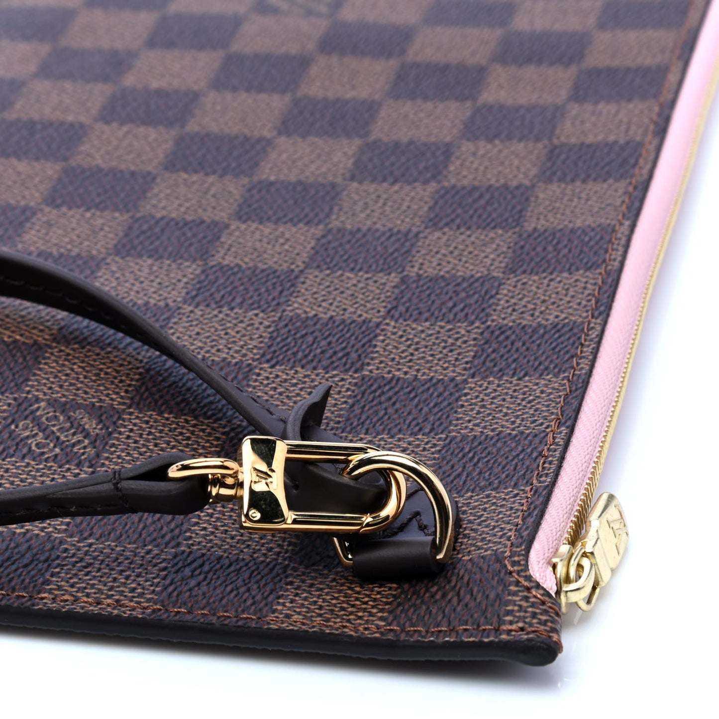 Damier Ebene Neverfull MM GM Pochette Rose Ballerine