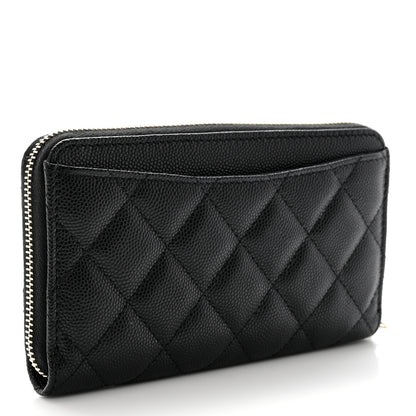 Chanel Caviar Quilted Medium Zip Around Wallet Black 3 of 9