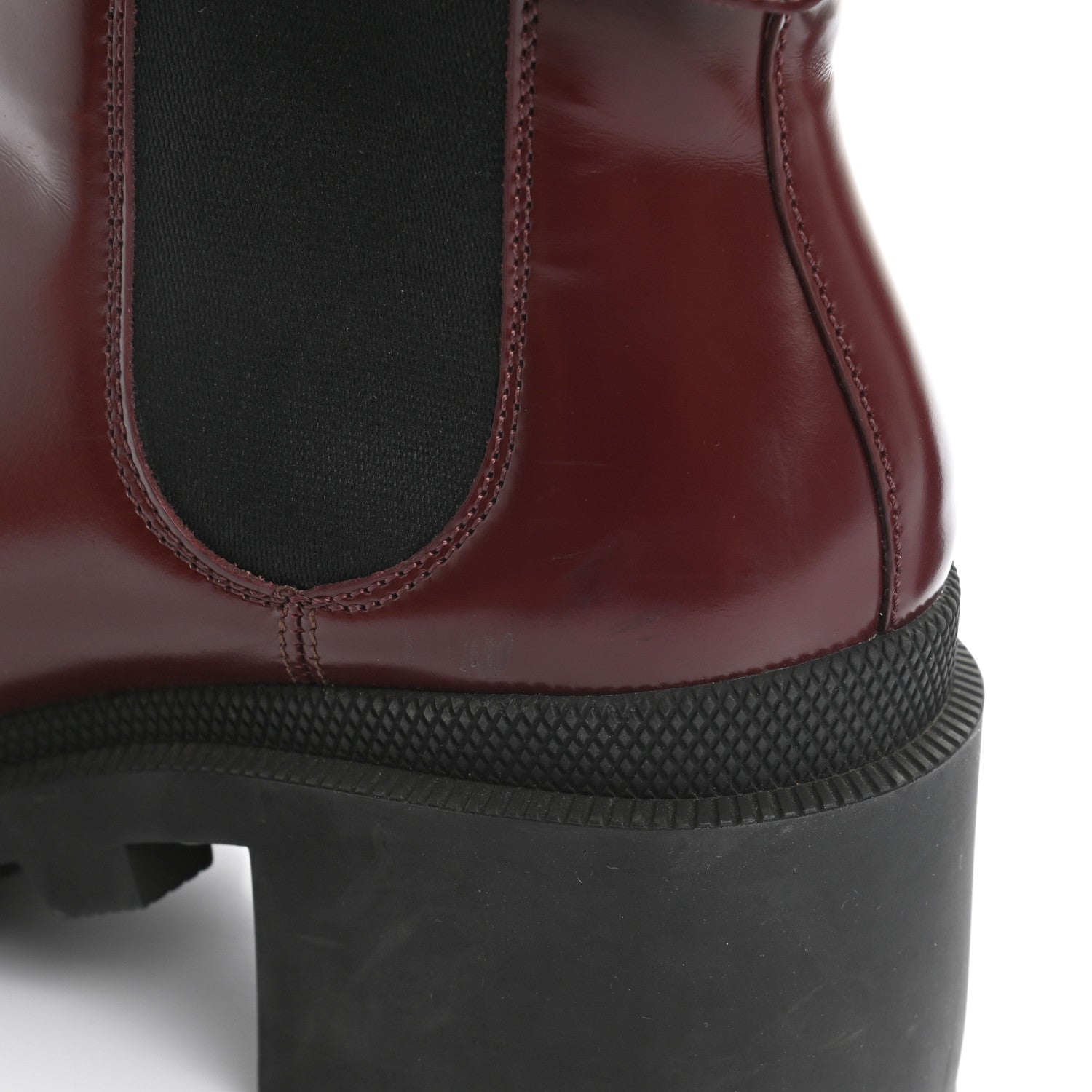 Gucci Calfskin Crystal GG Trip Chelsea Ankle Boots 37.5 Vintage Boredaux 12 of 13