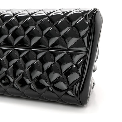 Chanel Patent Quilted Medium Just Mademoiselle Bowling Bag Black 10 of 12