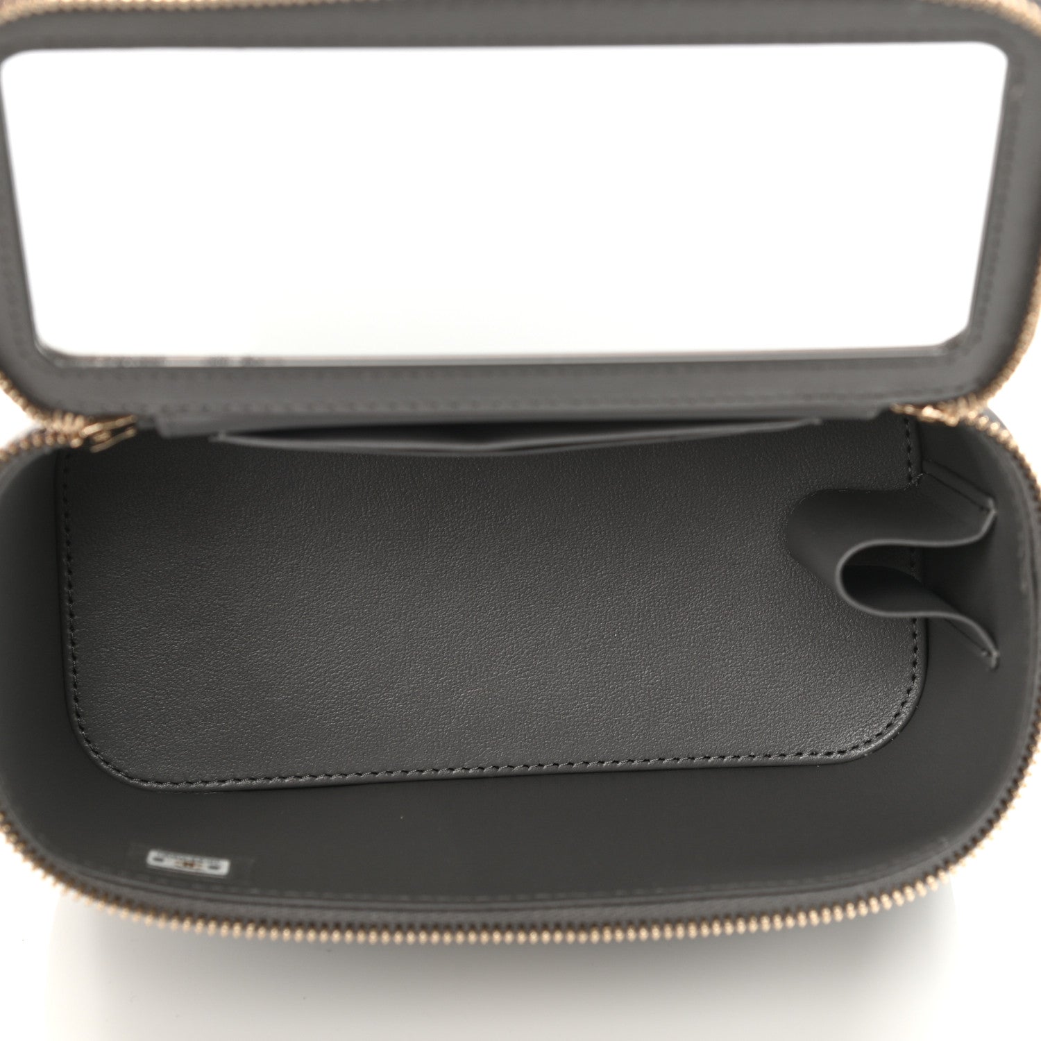 Chanel Lambskin Quilted Small Top Handle Vanity Case With Chain Grey 6 of 12