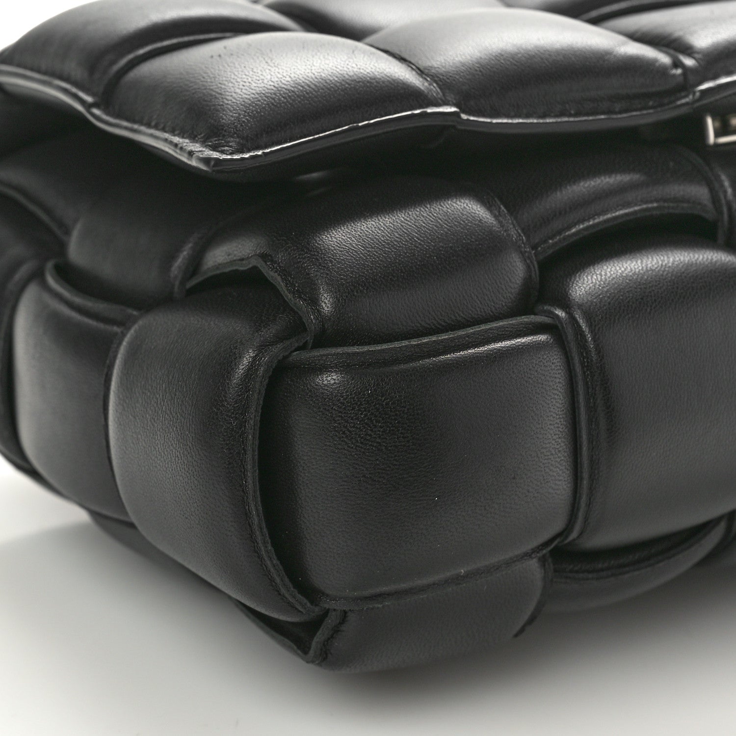 Bottega Veneta Nappa Maxi Intreccio Padded Cassette Crossbody Bag Black 9 of 10