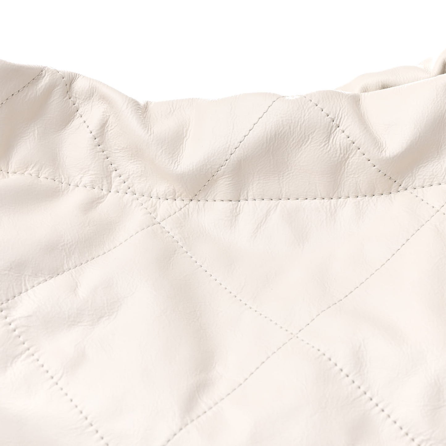 Shiny Calfskin Quilted Chanel 22 White Black