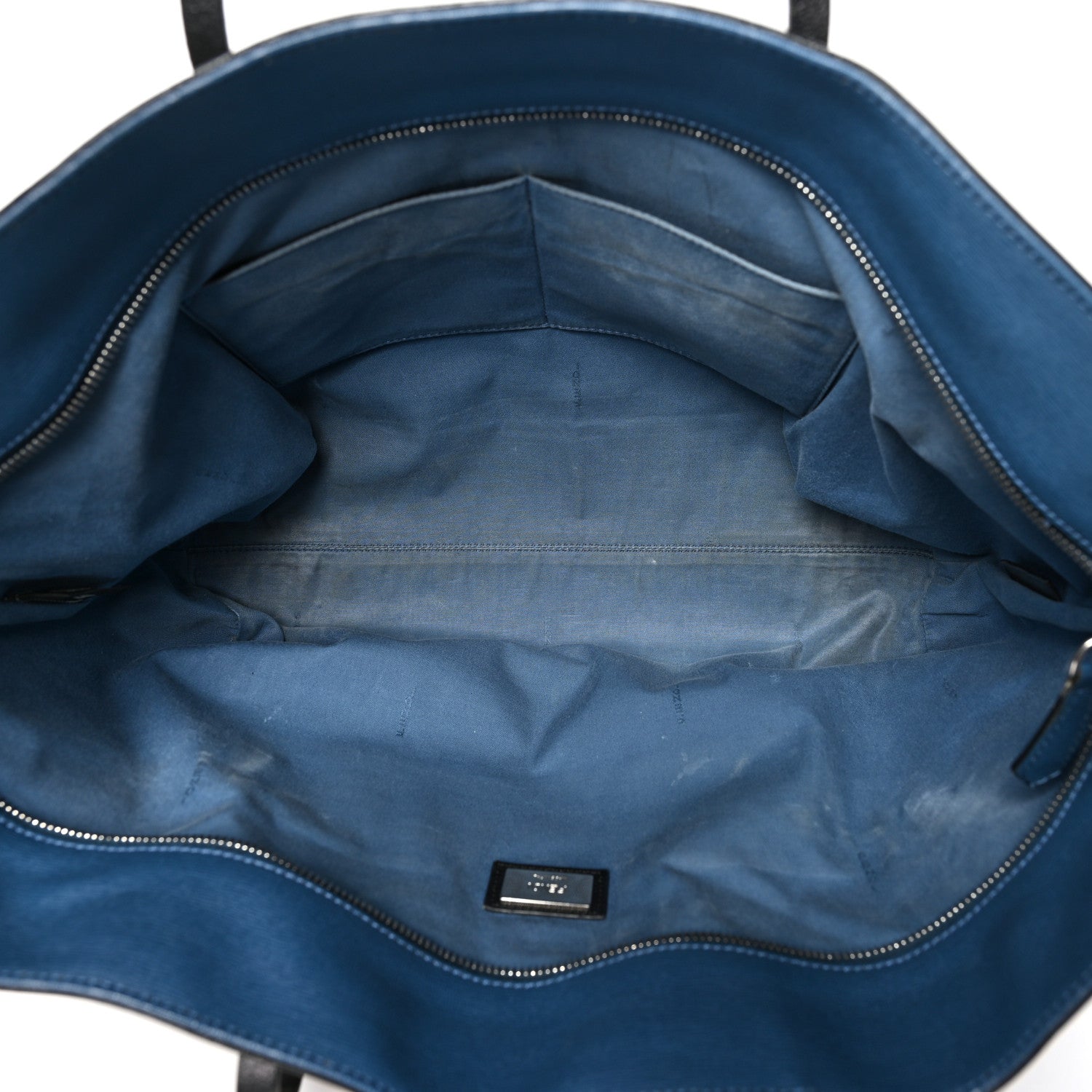Fendi Vitello Elite Cuoio Monster Buggies Medium Roll Tote Black Multicolor Blue Cobalto 5 of 17
