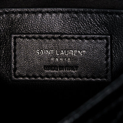 Saint Laurent Crinkled Calfskin Matelasse Monogram Baby Niki Chain Satchel Black 6 of 13