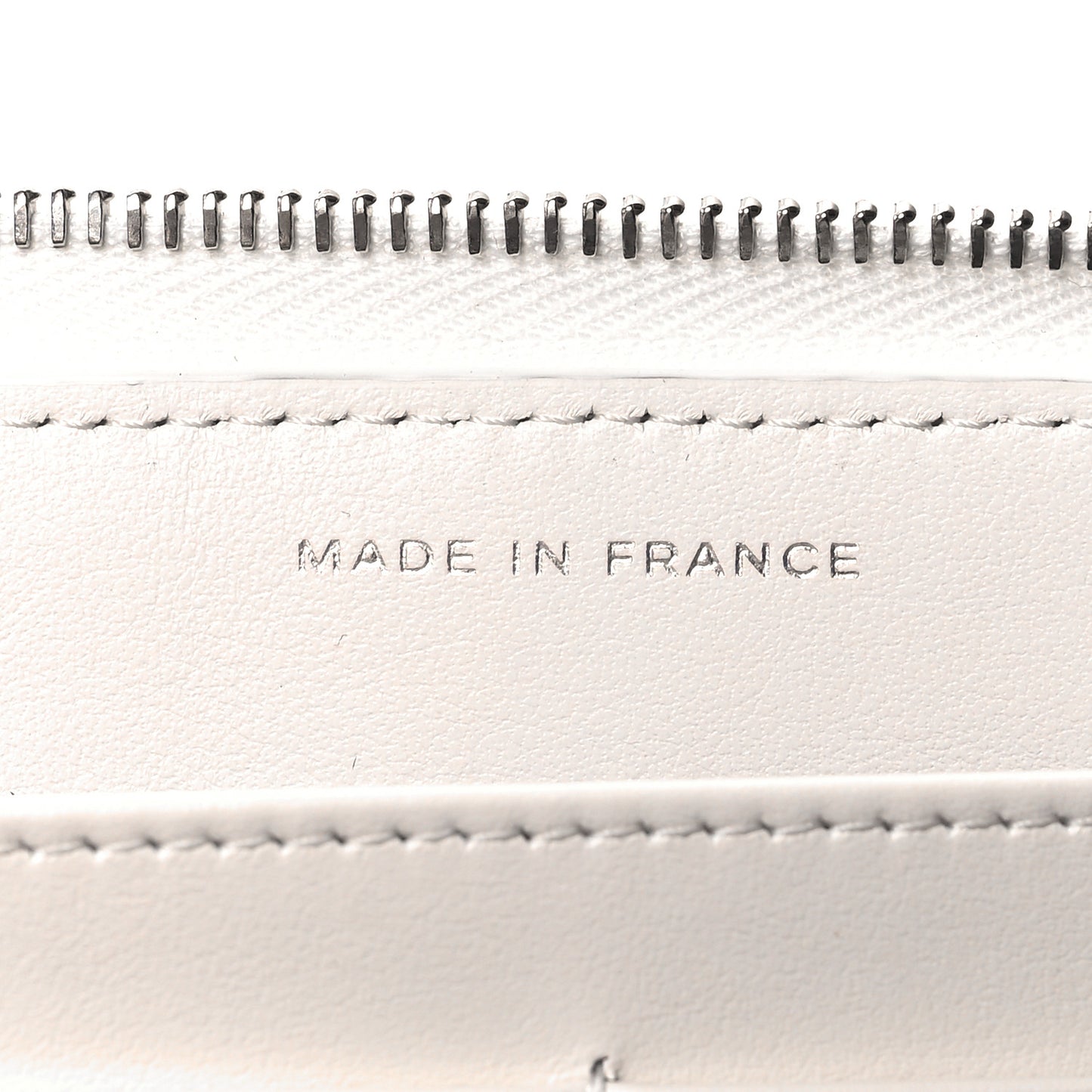 Caviar Quilted Coco Chanel Logo CC Large Gusset Zip Around Wallet White