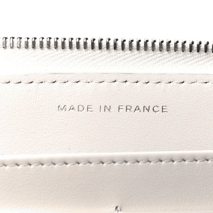 Chanel Caviar Quilted Coco Chanel Logo CC Large Gusset Zip Around Wallet White 7 of 9