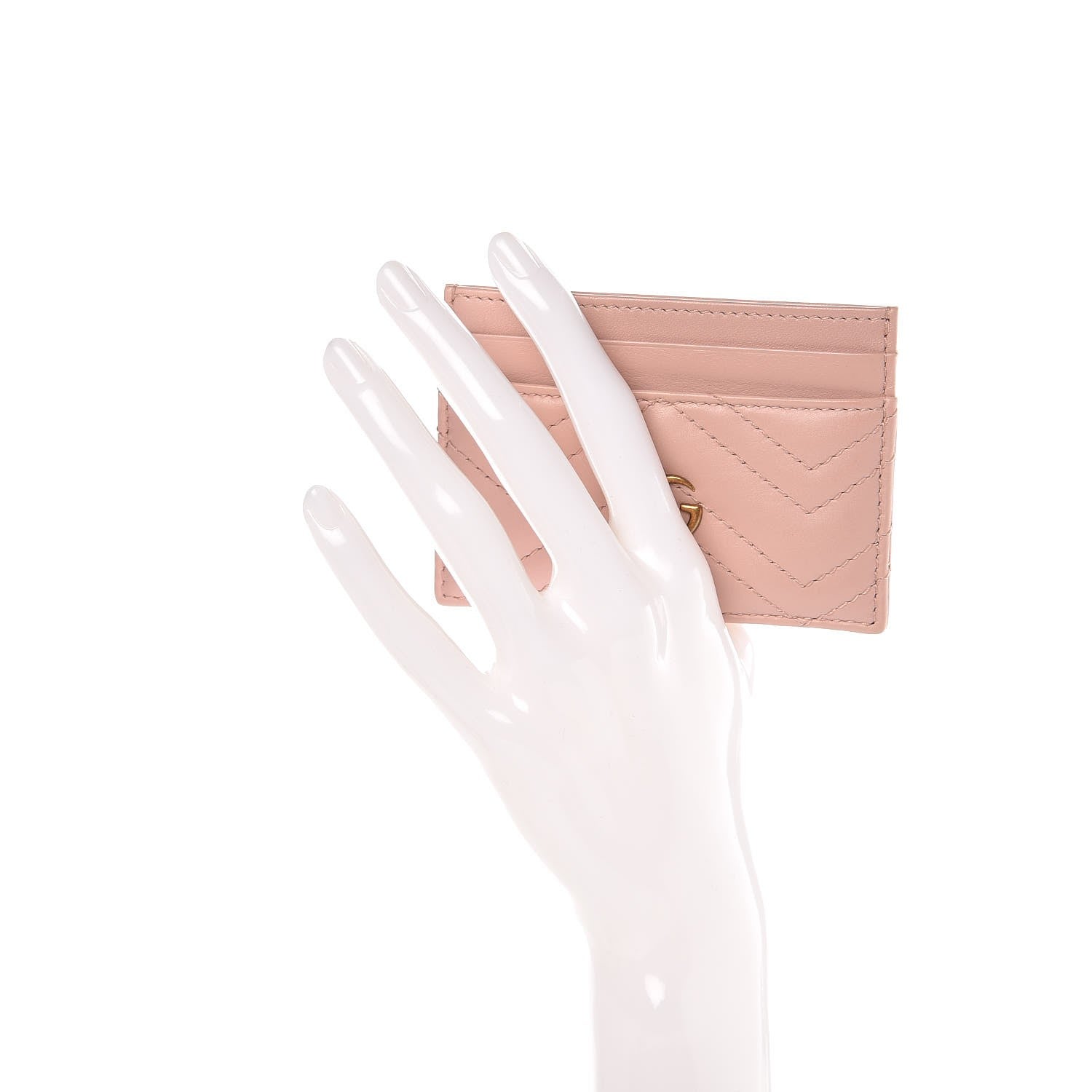 Gucci Calfskin Matelasse GG Marmont Card Holder Perfect Pink 2 of 8