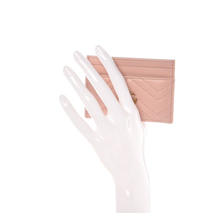 Gucci Calfskin Matelasse GG Marmont Card Holder Perfect Pink 2 of 8