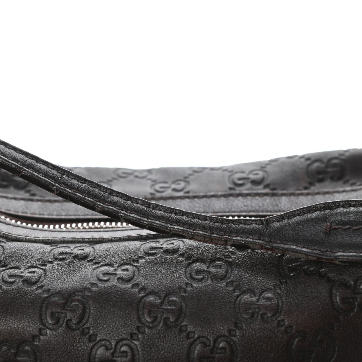 Guccissima Large Bree Hobo Dark Brown