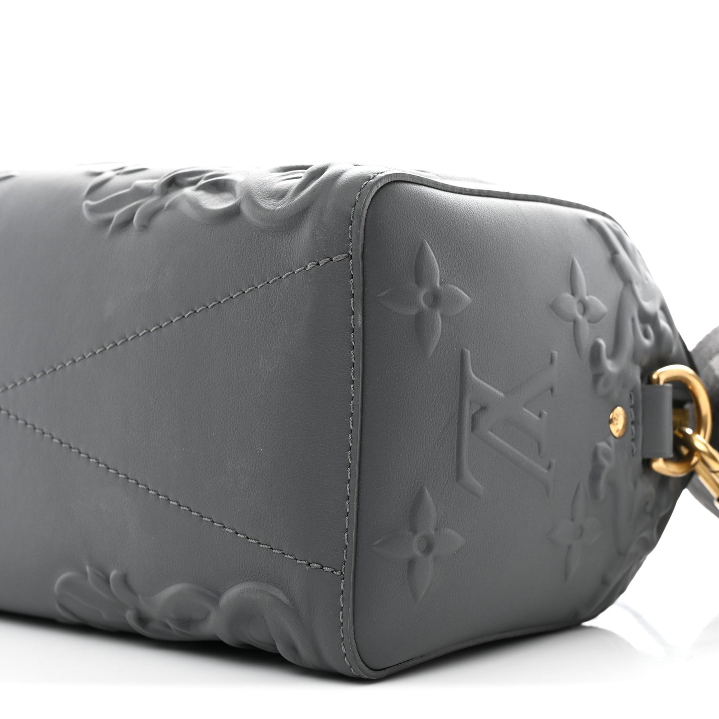 Calfskin Debossed Monogram Versailles City Keepall Dark Shadow Grey