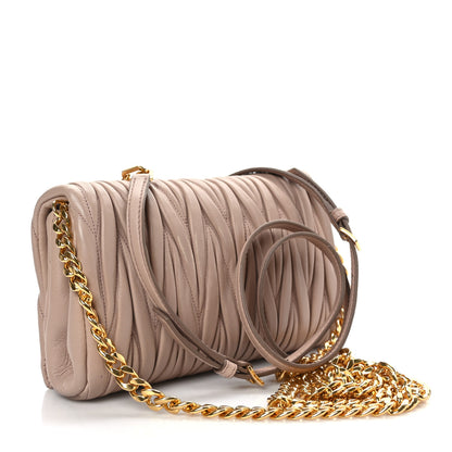 Miu Miu Nappa Matelasse Chain Crossbody Cammeo 3 of 9