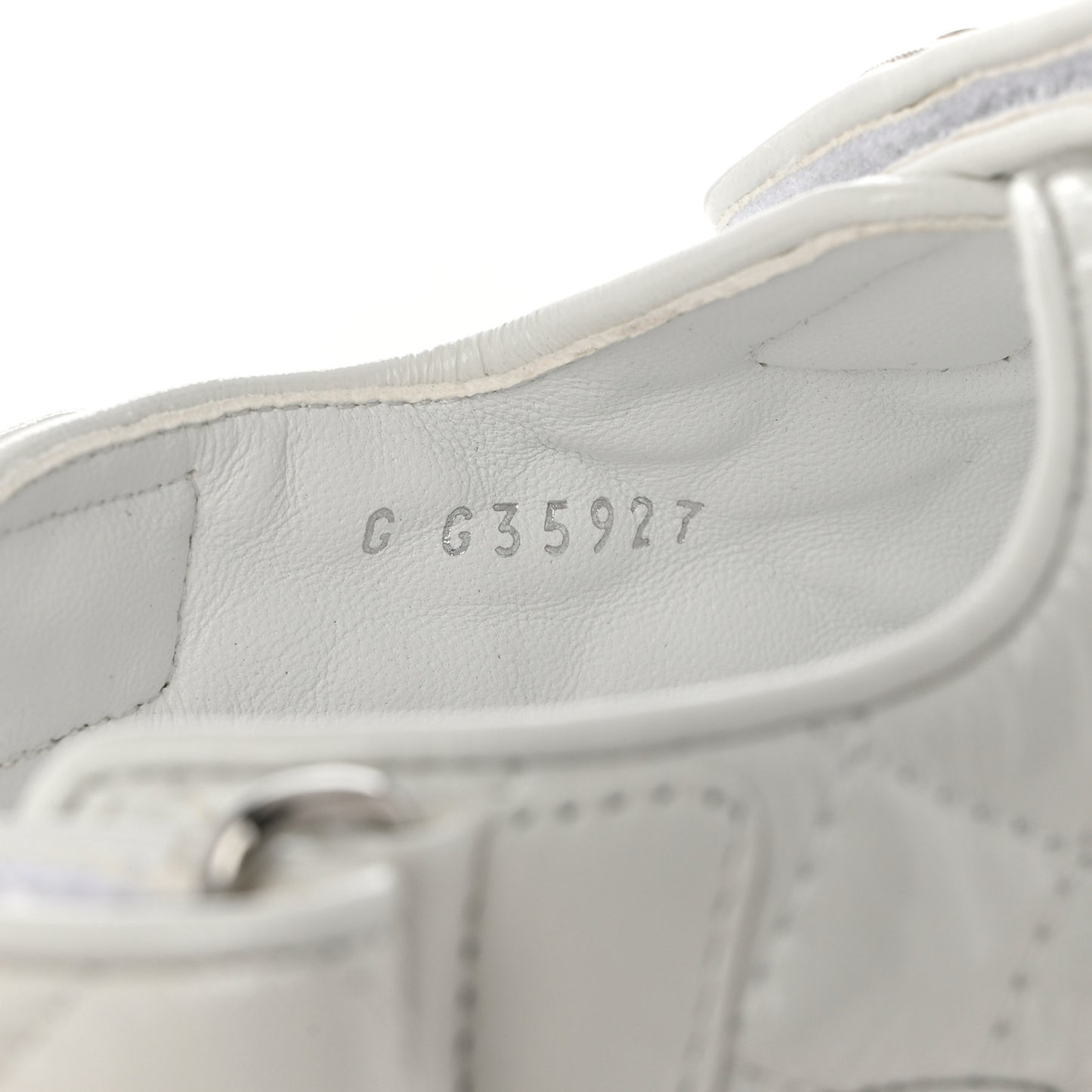 Laminated Lambskin Quilted Velcro Dad Sandals 39 White