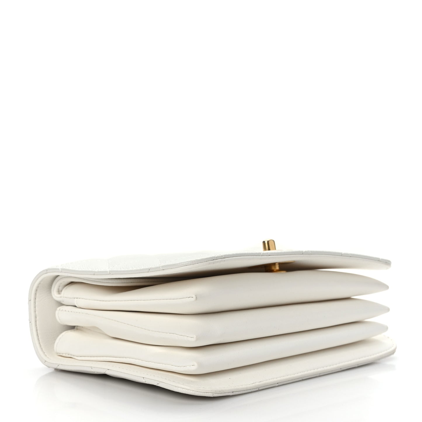 Caviar Quilted Small Top Handle Flap White