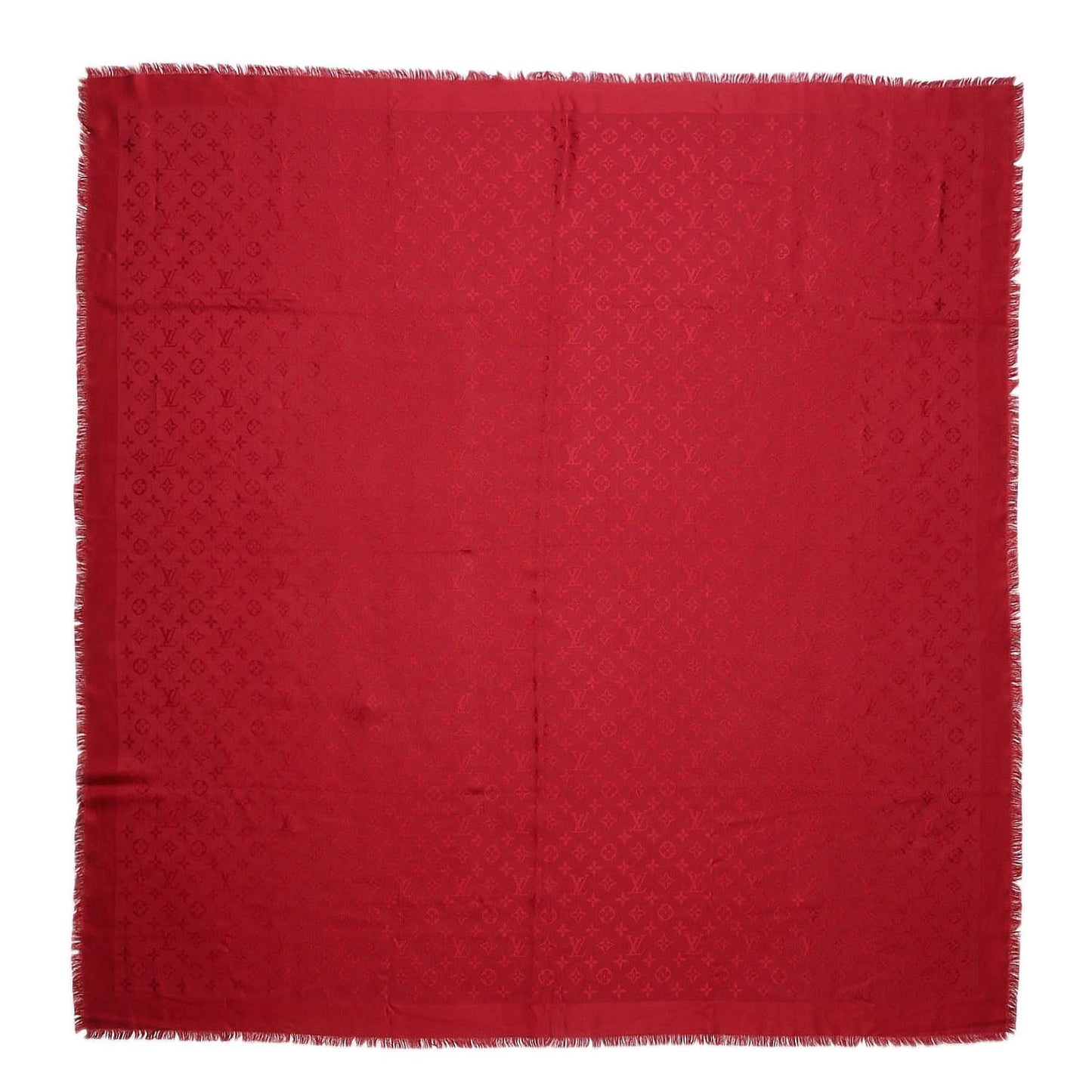 Silk Wool Monogram Shawl Pomme D'Amour