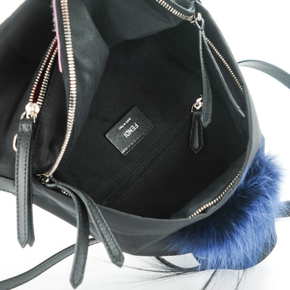 Fendi Nylon Vitello Fox Goat Fur Monster Eyes Mini Backpack Black Multicolor Sky 6 of 8