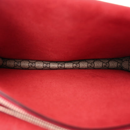 Gucci GG Supreme Monogram Suede Cudu Medium Dionysus Shoulder Bag Beige Ebony Vulcanic Red 5 of 10