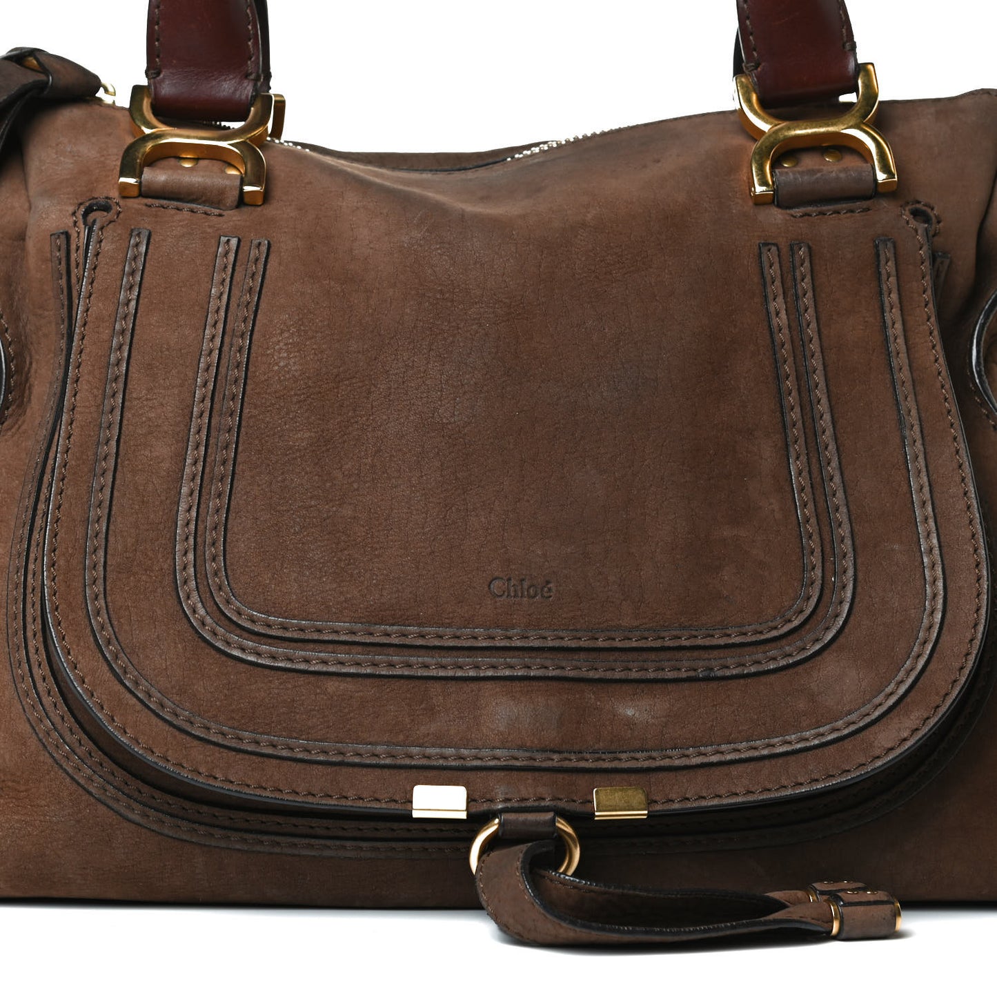 Nubuck Medium Marcie Satchel Dark Brown
