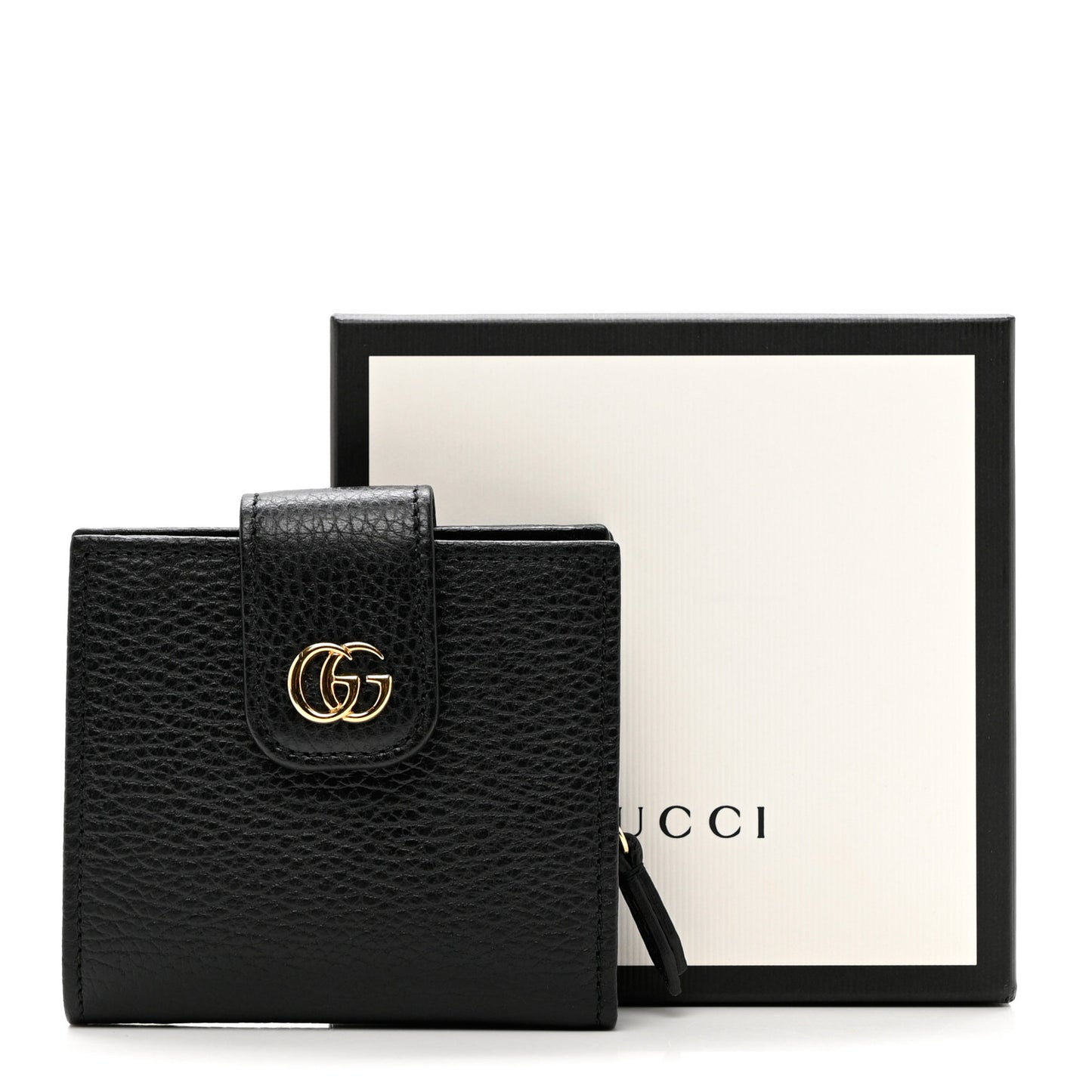 Dollar Calfskin GG Marmont French Wallet Black