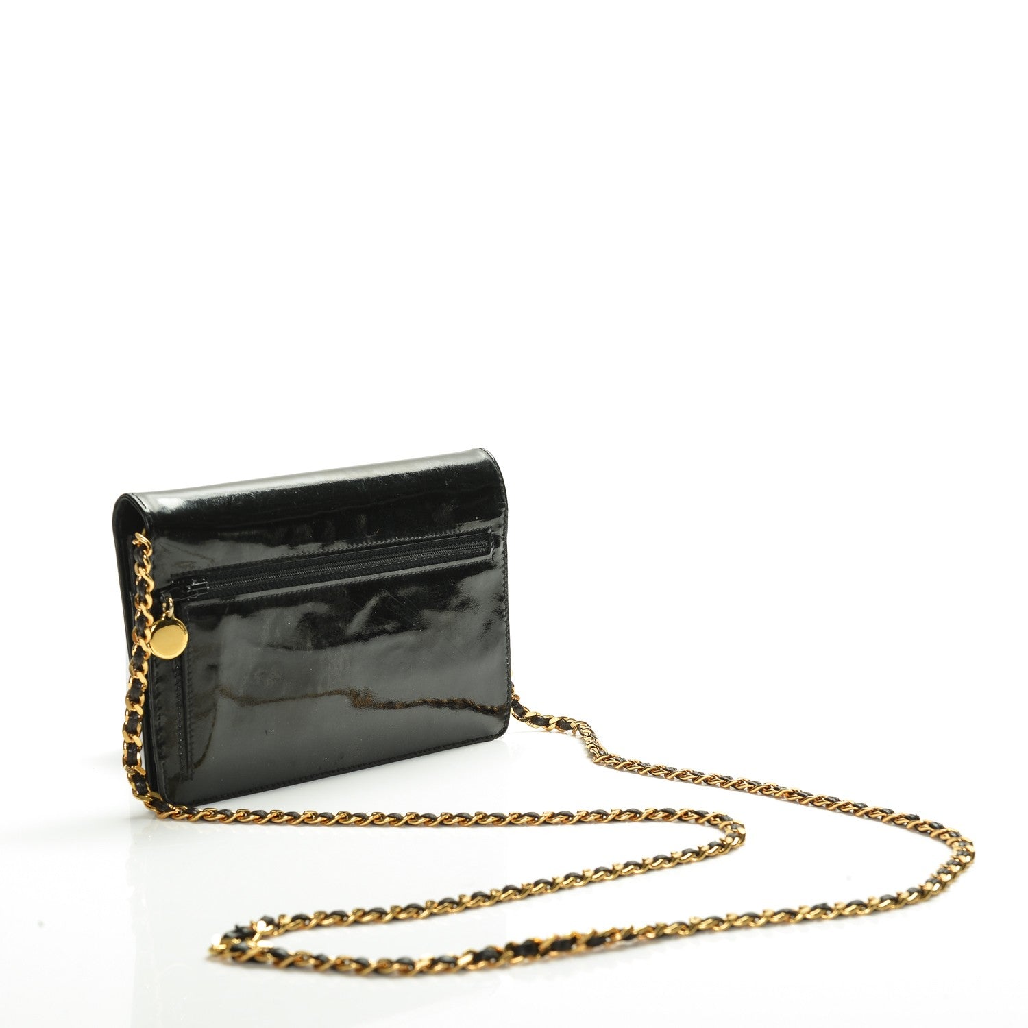 Chanel Patent Timeless CC Wallet On Chain WOC Black 2 of 11