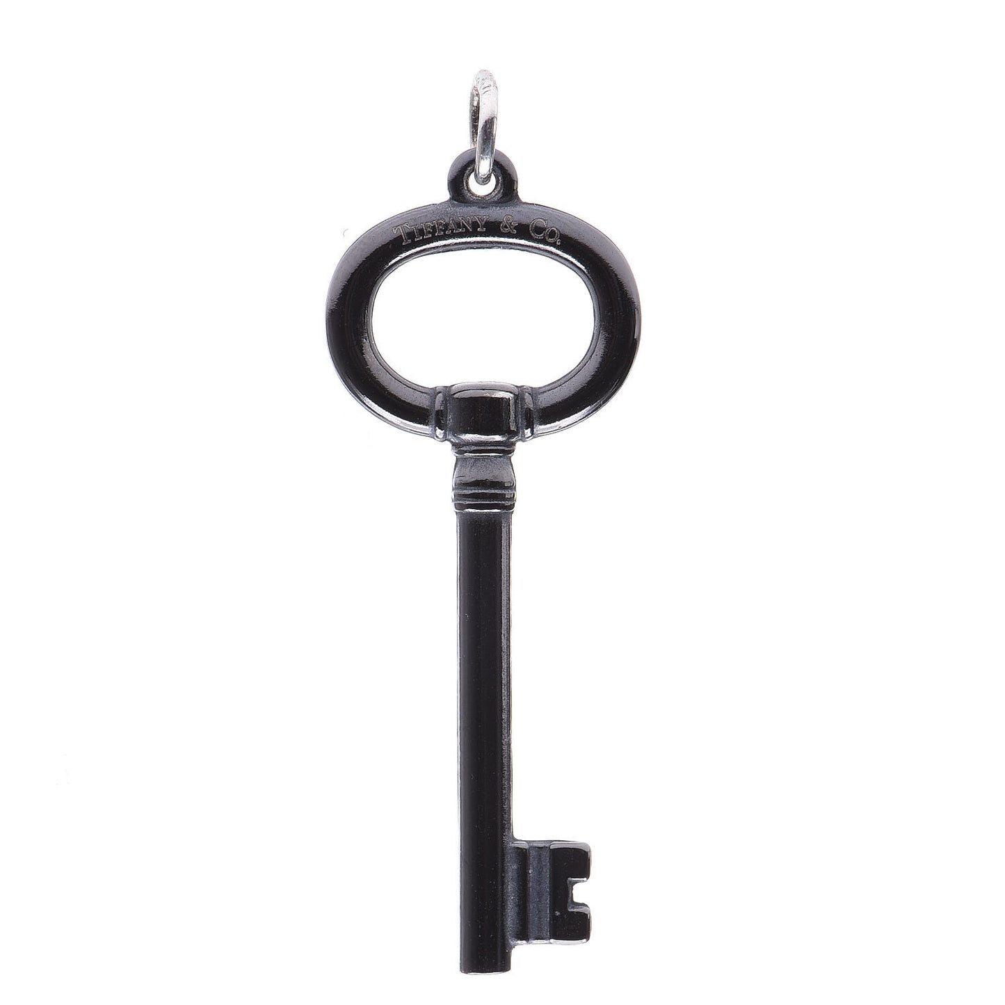 Black Titanium Oval Key Pendant