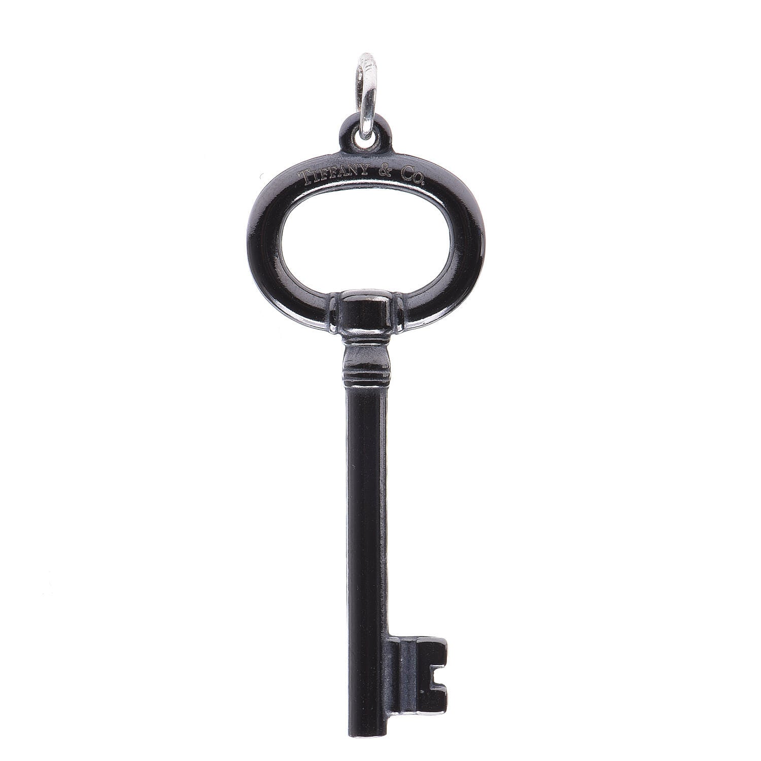 Tiffany Black Titanium Oval Key Pendant 1 of 5